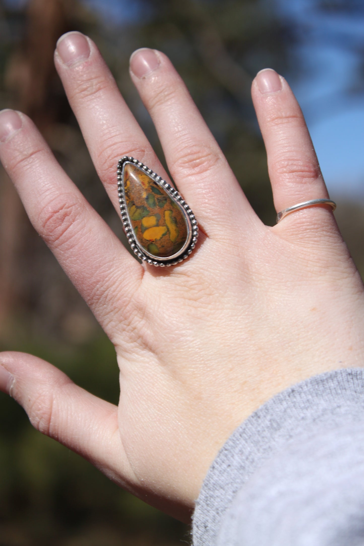 Fruit Jasper Statement Ring