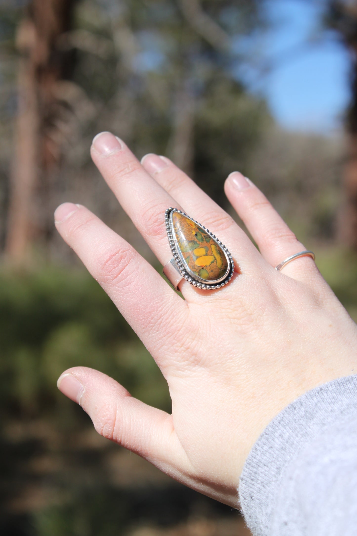 Fruit Jasper Statement Ring