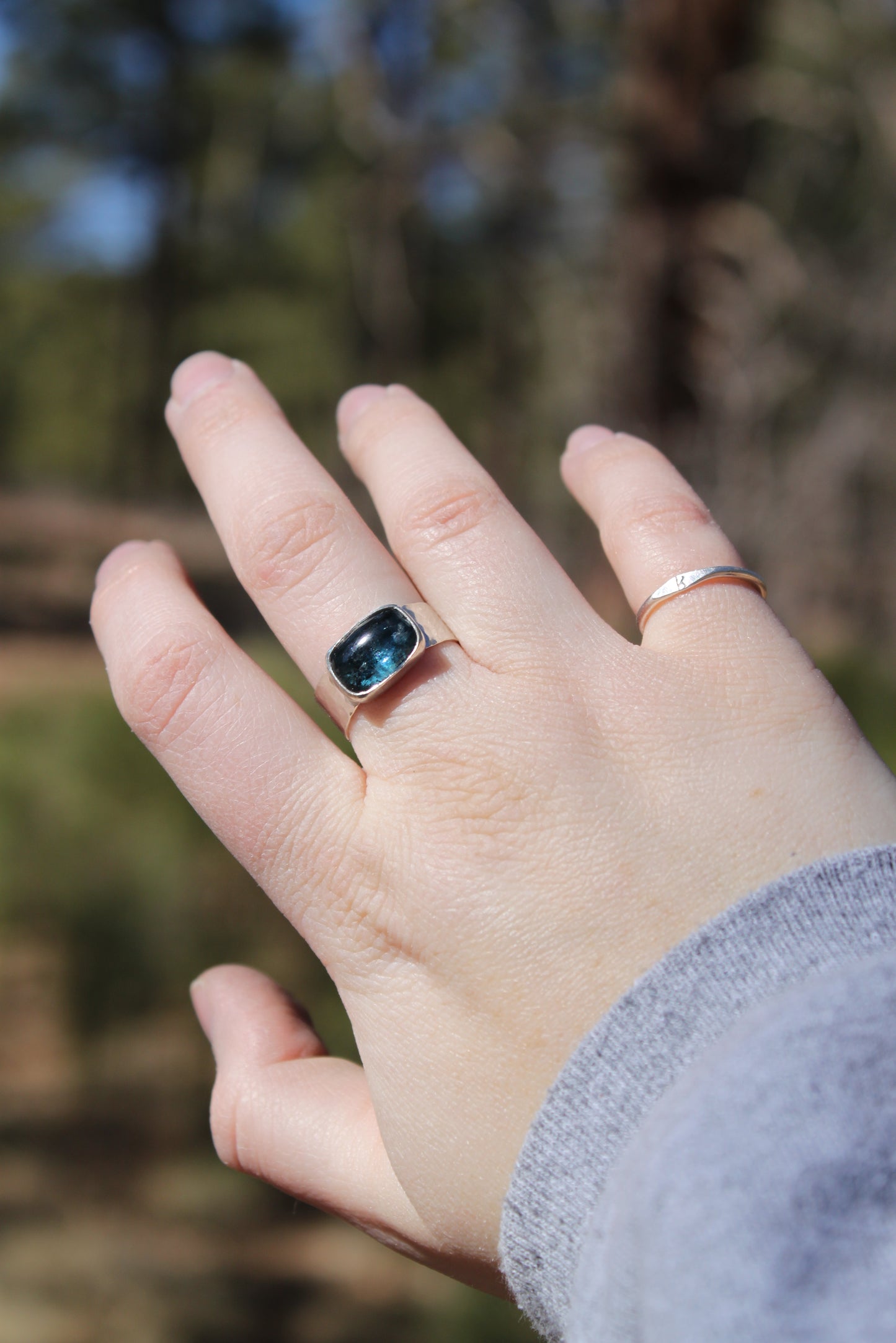 Moss Kyanite Ring