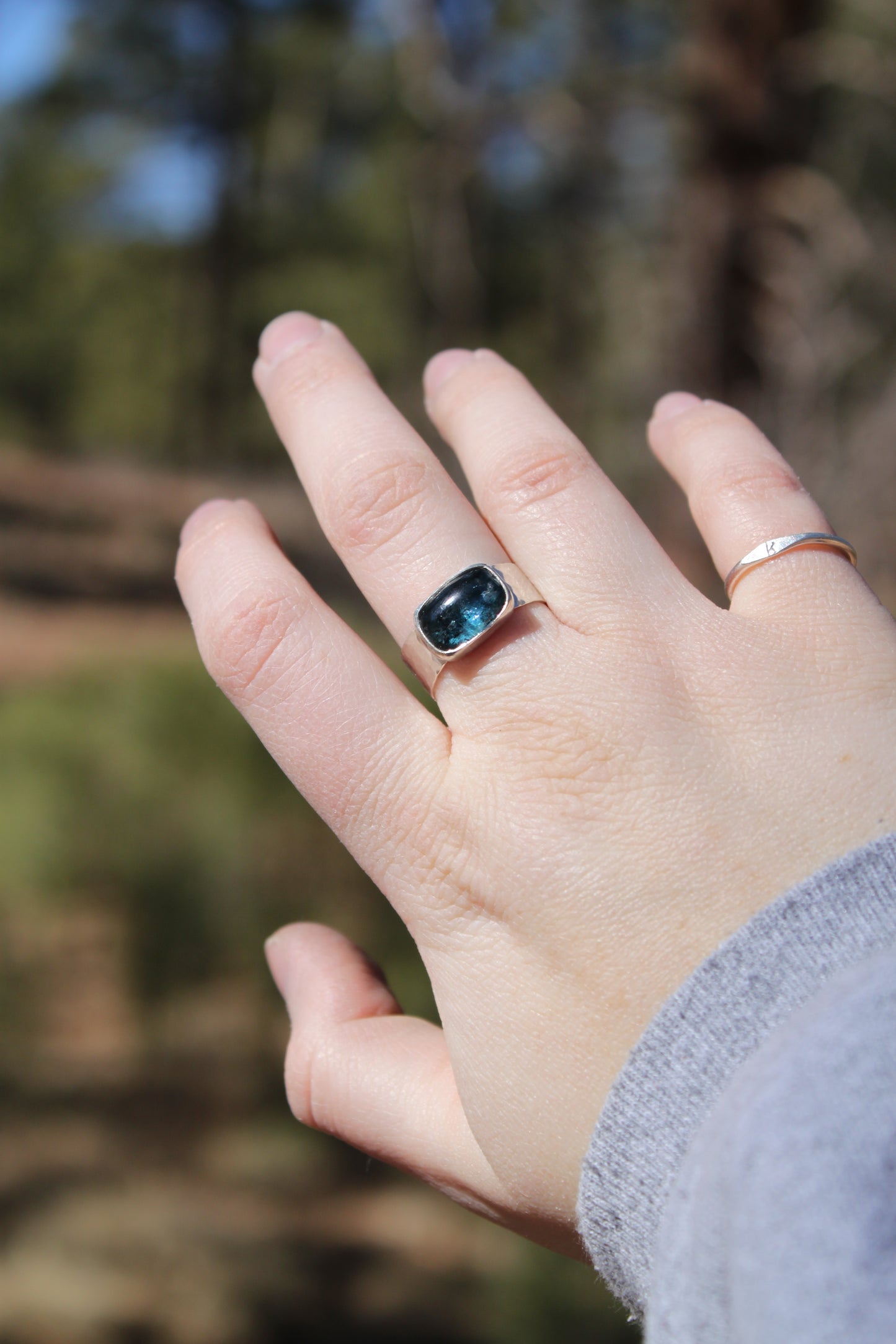 Moss Kyanite Ring