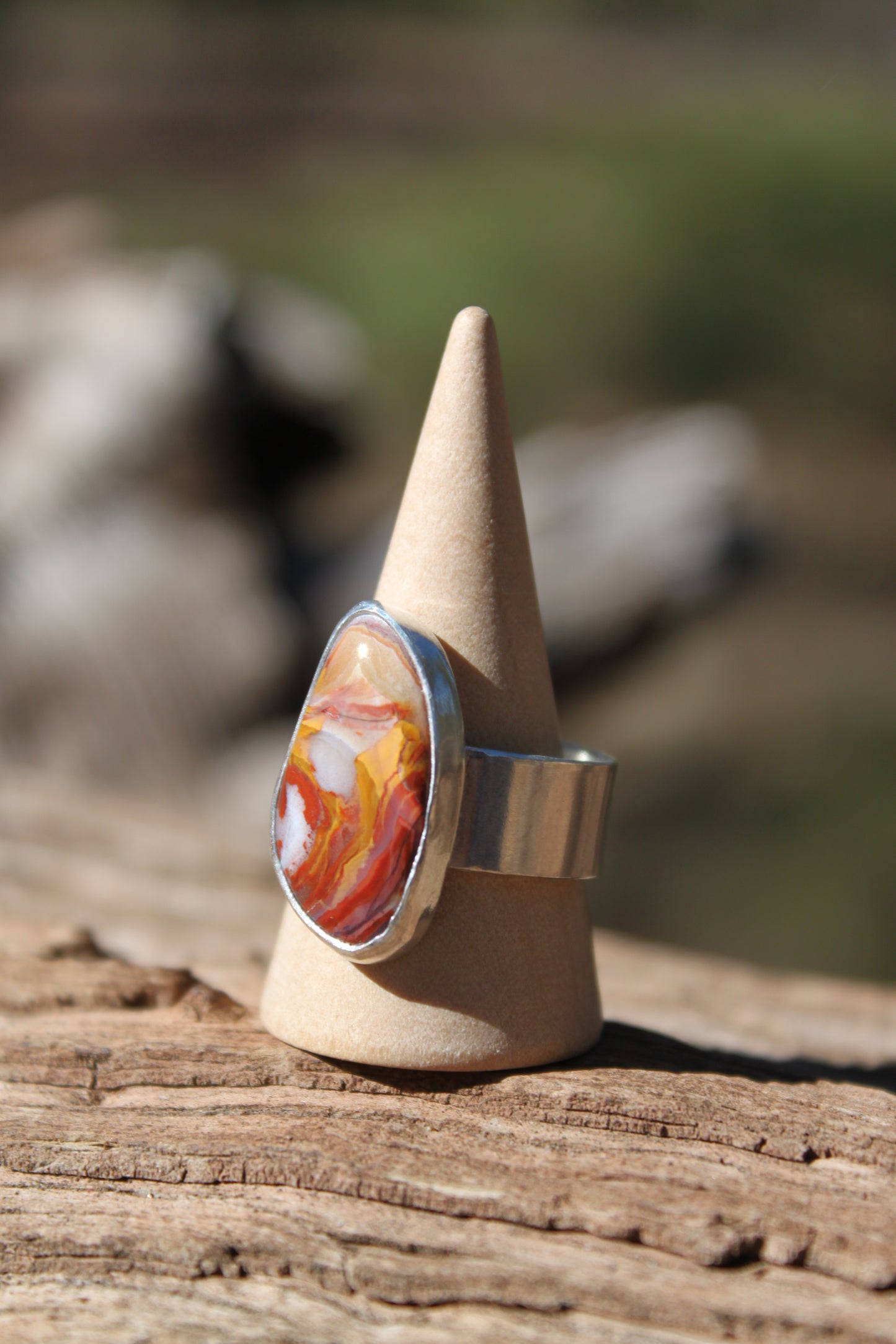 Crazy Lace Agate Ring