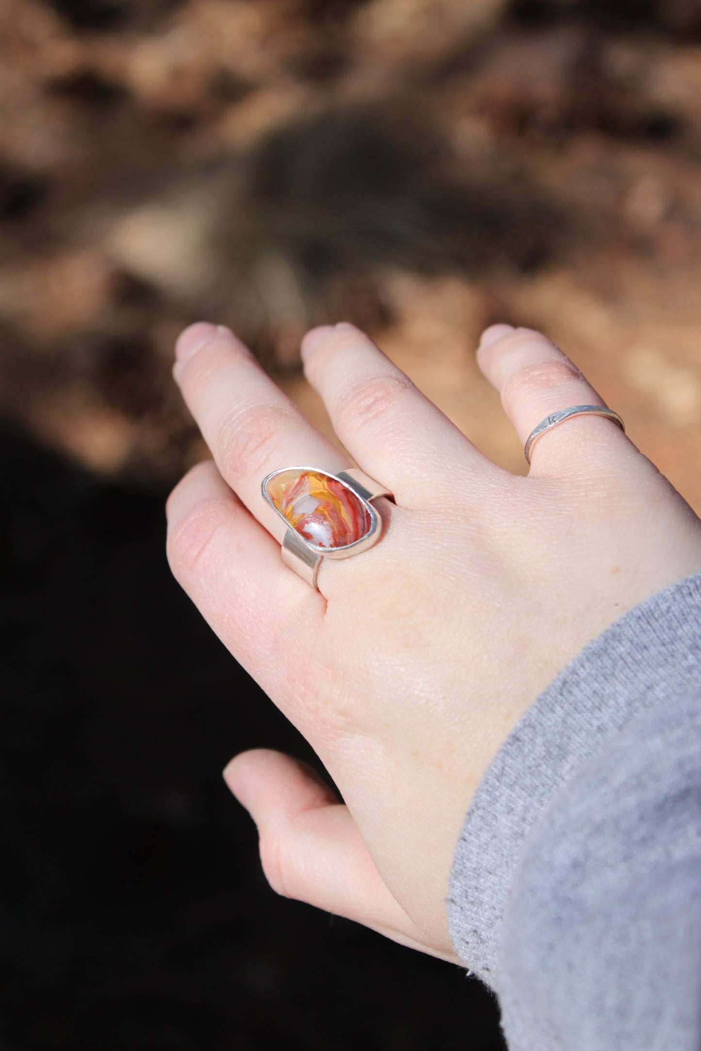 Crazy Lace Agate Ring