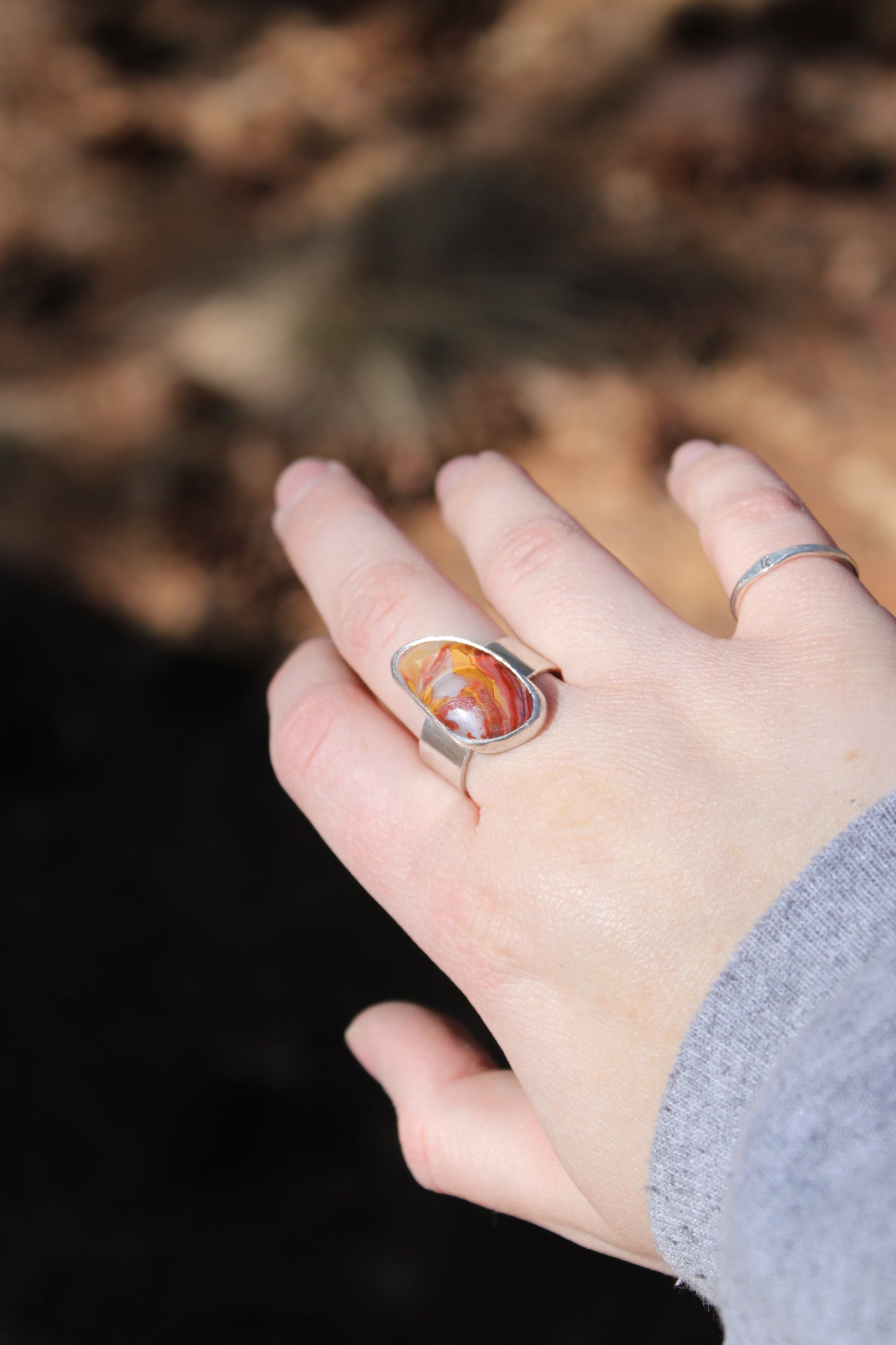 Crazy Lace Agate Ring